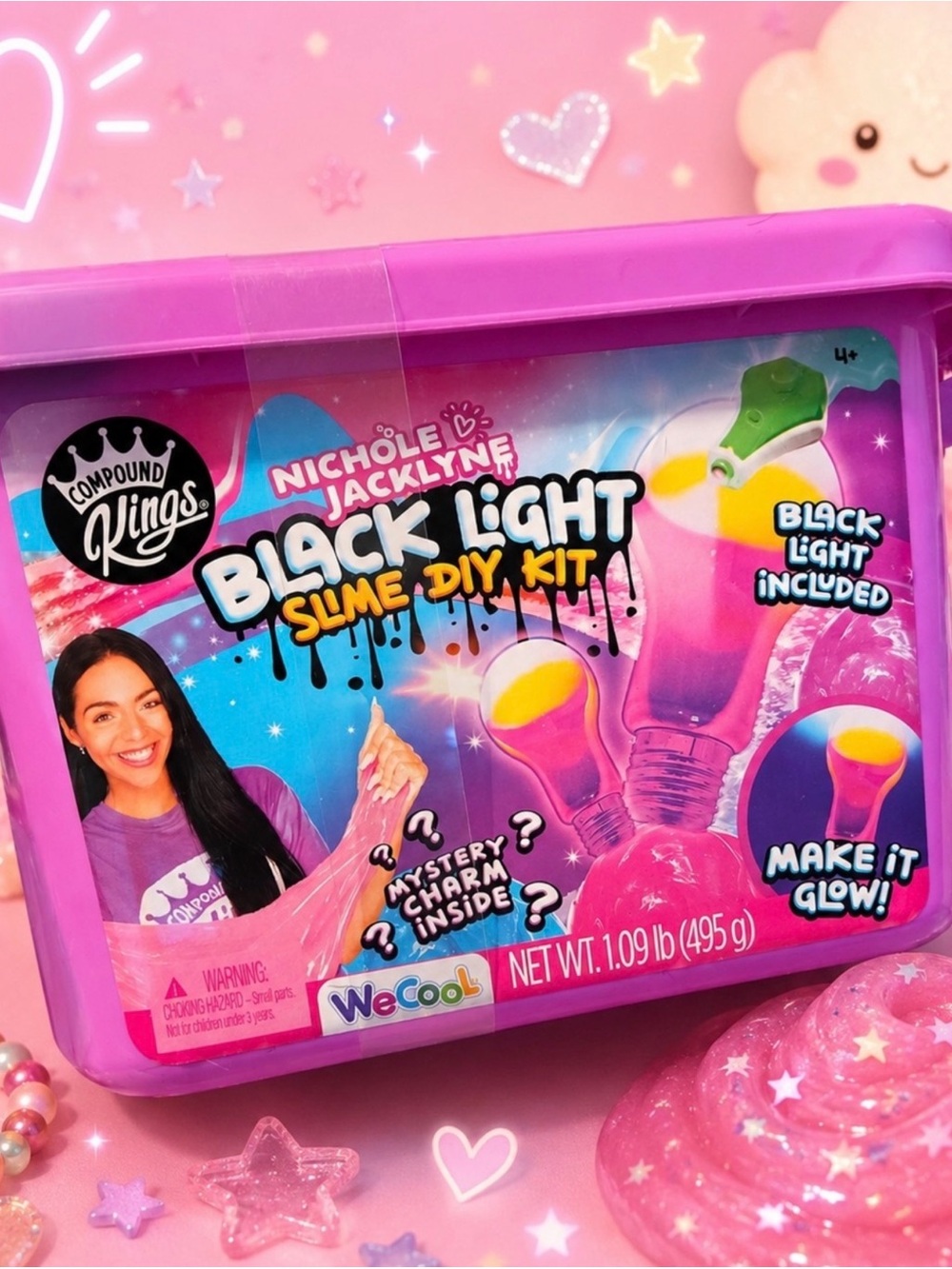 Nichole Jacklyn Black Light Slime DIY Kit - Pink